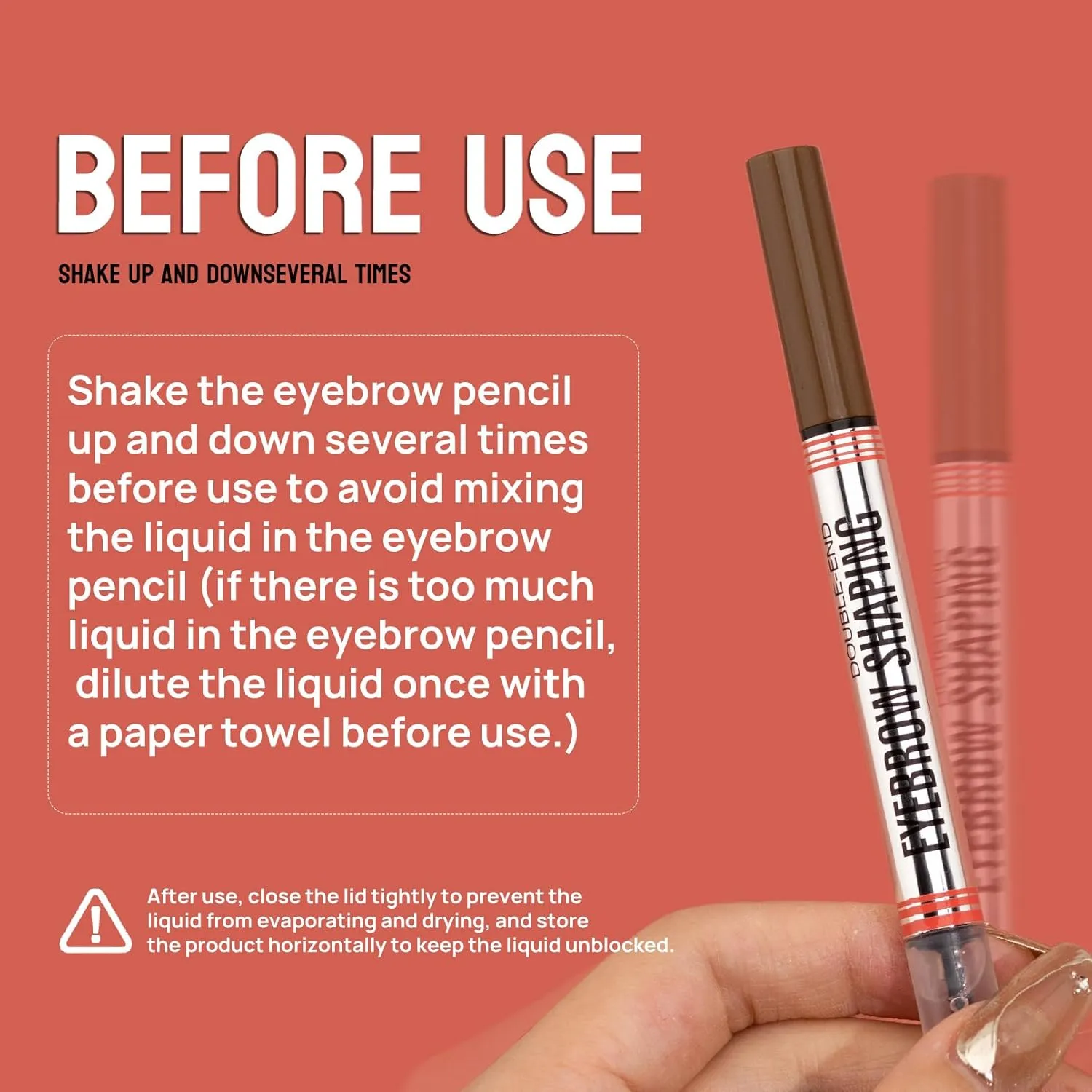 2-In-1 Brow Pen And Sealing Brow Gel, 3D Microblading Eyebrow Pen Waterproof with 4 Fork Tip & Precise Brow Brush, Magical 2-in-1 Dual-Ended Waterproof Eye Brow Pencils, Last All-Day (01#Light brown)