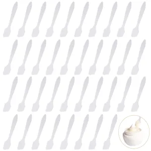 200 Pieces Facial Cream Spatula, Translucent Cosmetic Spatula Makeup Frosted Spatulas Mask Tip Scoops Cosmetic Spatula Scoop for Mixing and Sampling Cosmetics (8.2x1.5cm)