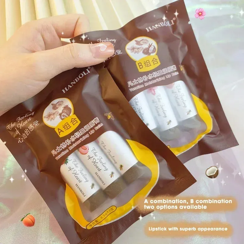 4 Colors Colored Lip Balm - Cute Fruit Moisturizing Lip Tint for Long-Lasting Peach Red Lipstick. Waterproof Women's Lips Makeup Cosmetic.