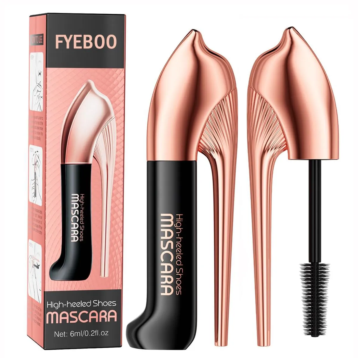 5D Silk Fiber Lash Mascara Extension Voluminous Fiber Mascara Long-Lasting Waterproof, Smudge-Proof Curling Formula
