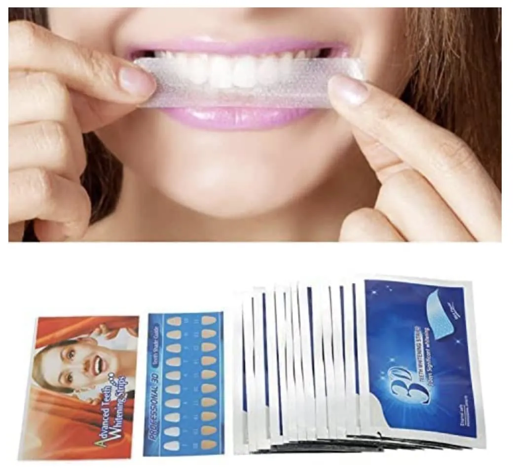 5D Teeth Whitening Strips for Sensitive Teeth, Gel Strips Kit 14 Pcs 7 Treatments for Teeth Whitening Strips Tooth Whitening Strips for 5D White Teeth Whitening Strips (7 Pouches - 14 Strips) 7 pouches - 14 strips