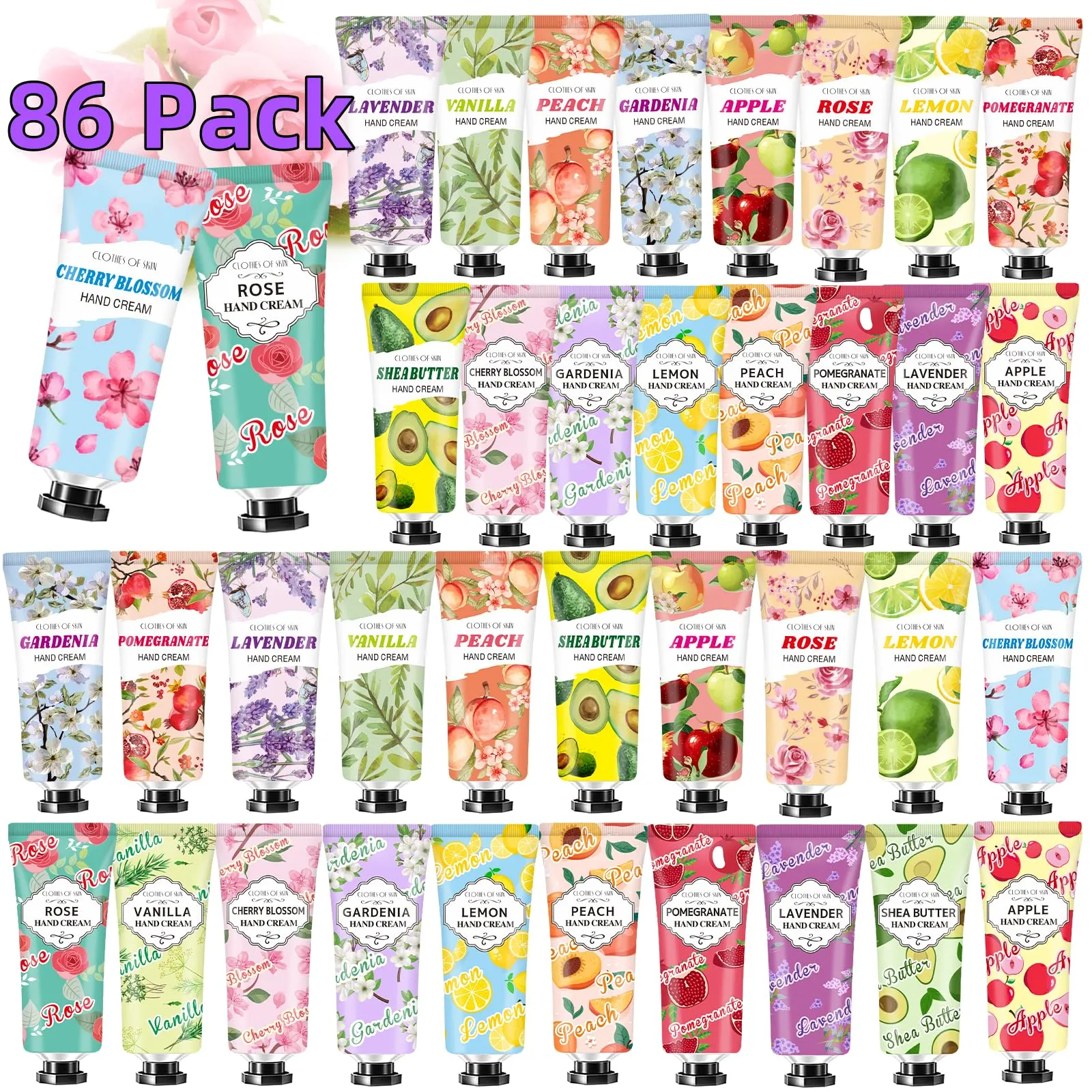 86 Pack Hand Cream Christmas Gifts,Stocking Stuffers for Adults Teacher Gifts,Appreciation Gifts for Coworkers,Hand Lotion Travel Size in Bulk for Dry Cracked Hands,Baby Shower Prizes Gifts for Women