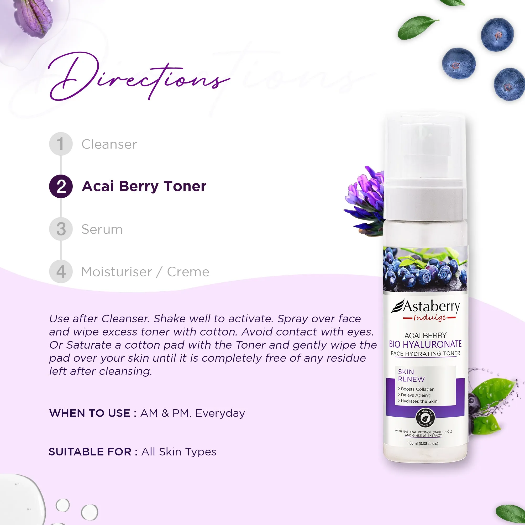 Acai Berry Bio Hyaluronate Face Toner