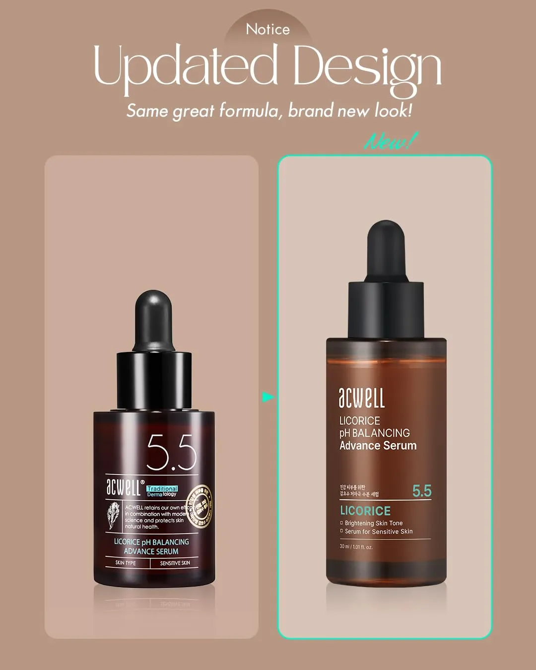 ACWELL Licorice pH Balancing Advanced Facial Serum Ampoule 1.01 fl.oz. - Radiance and Dark Spot care Face Serum for Dull Skin, Reduces Acne and Blemishes, Minimizes Fine Lines, Healthy Glow Skin