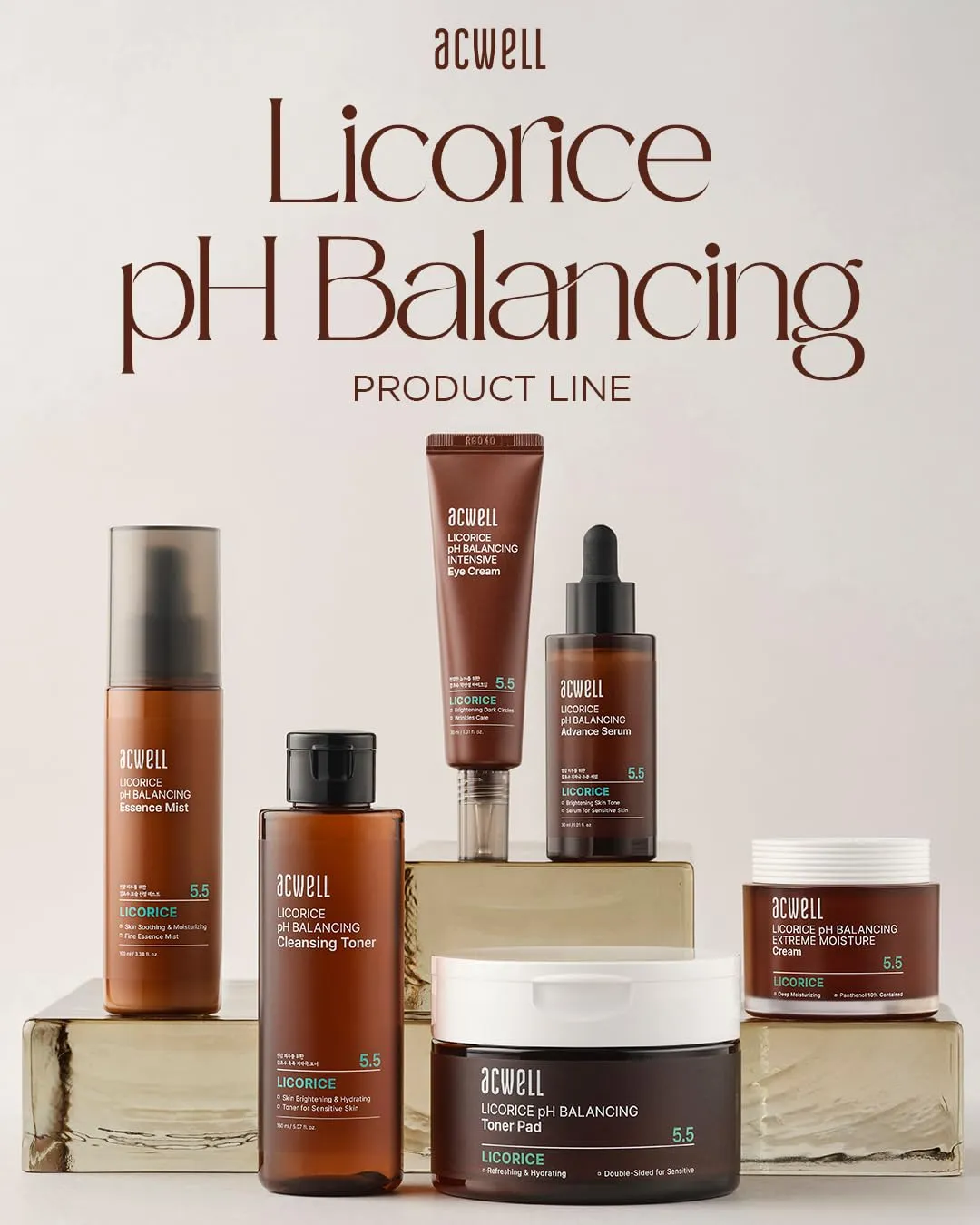 ACWELL Licorice pH Balancing Advanced Facial Serum Ampoule 1.01 fl.oz. - Radiance and Dark Spot care Face Serum for Dull Skin, Reduces Acne and Blemishes, Minimizes Fine Lines, Healthy Glow Skin