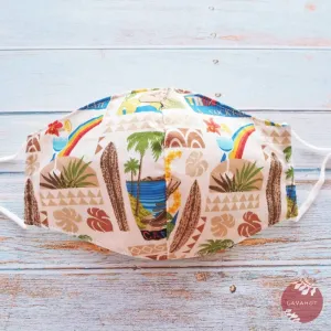 Adjustable Fashion Face Mask • Cream Happy Hour