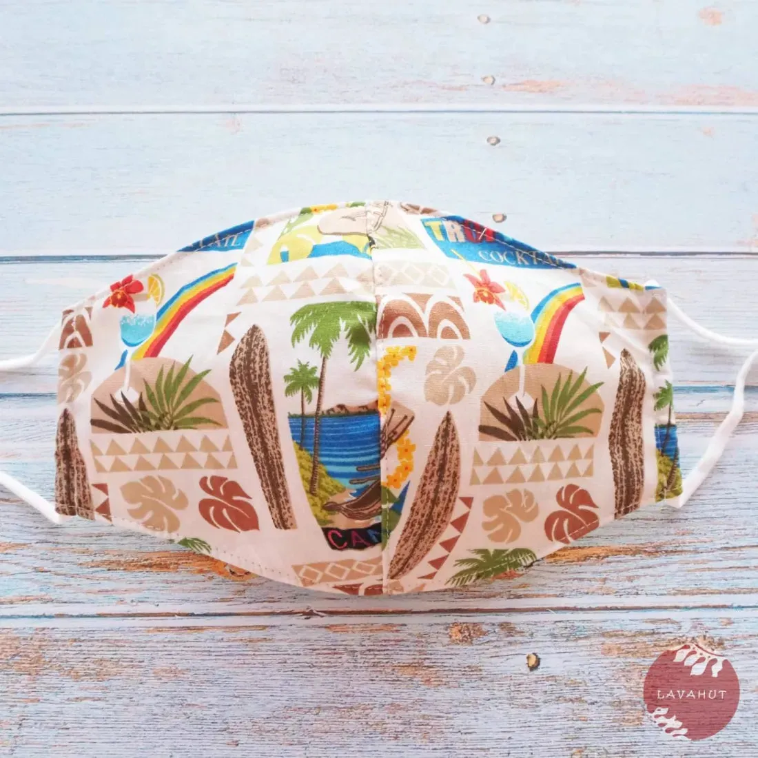 Adjustable Fashion Face Mask • Cream Happy Hour