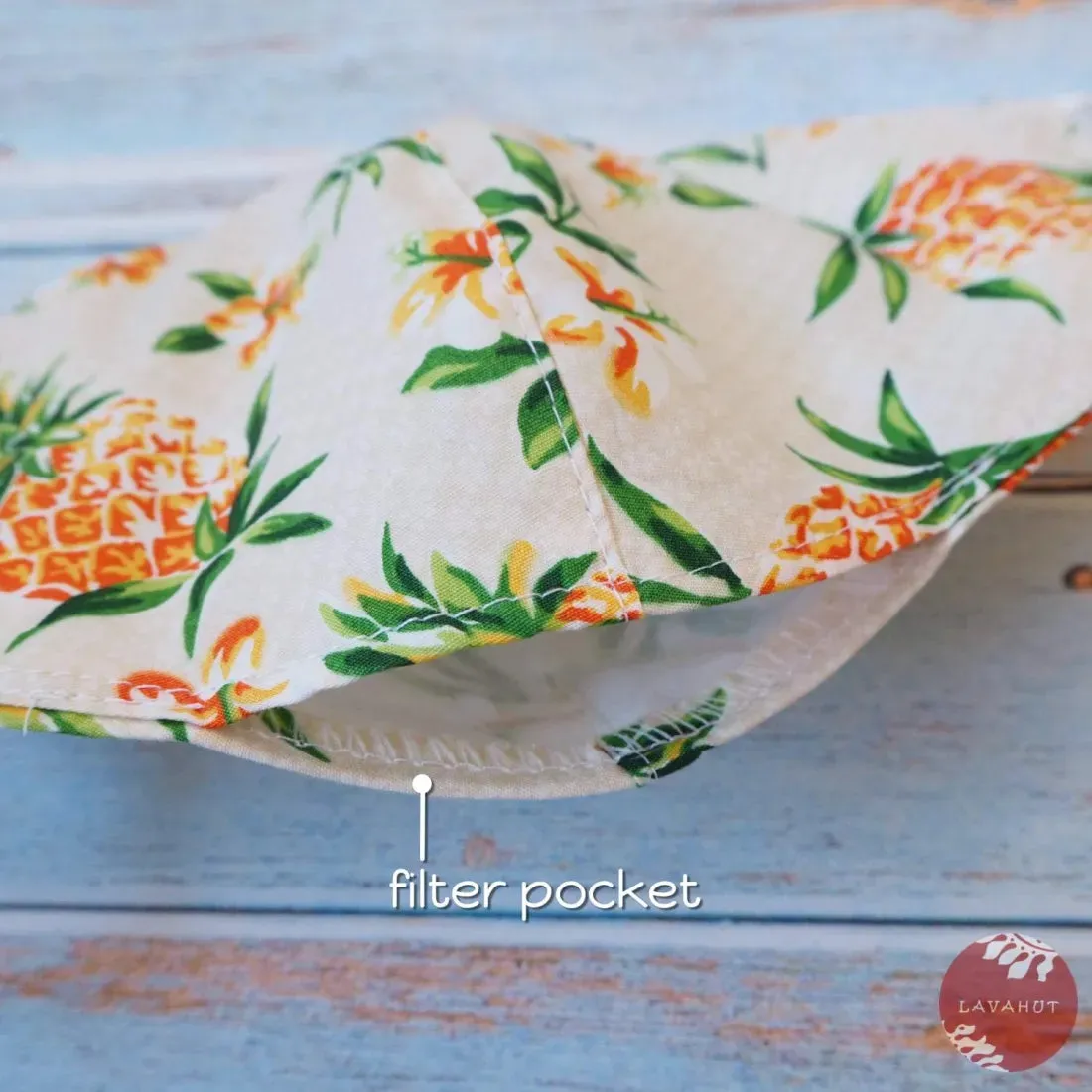 Adjustable   Filter Pocket • Cream Pineapple Fun