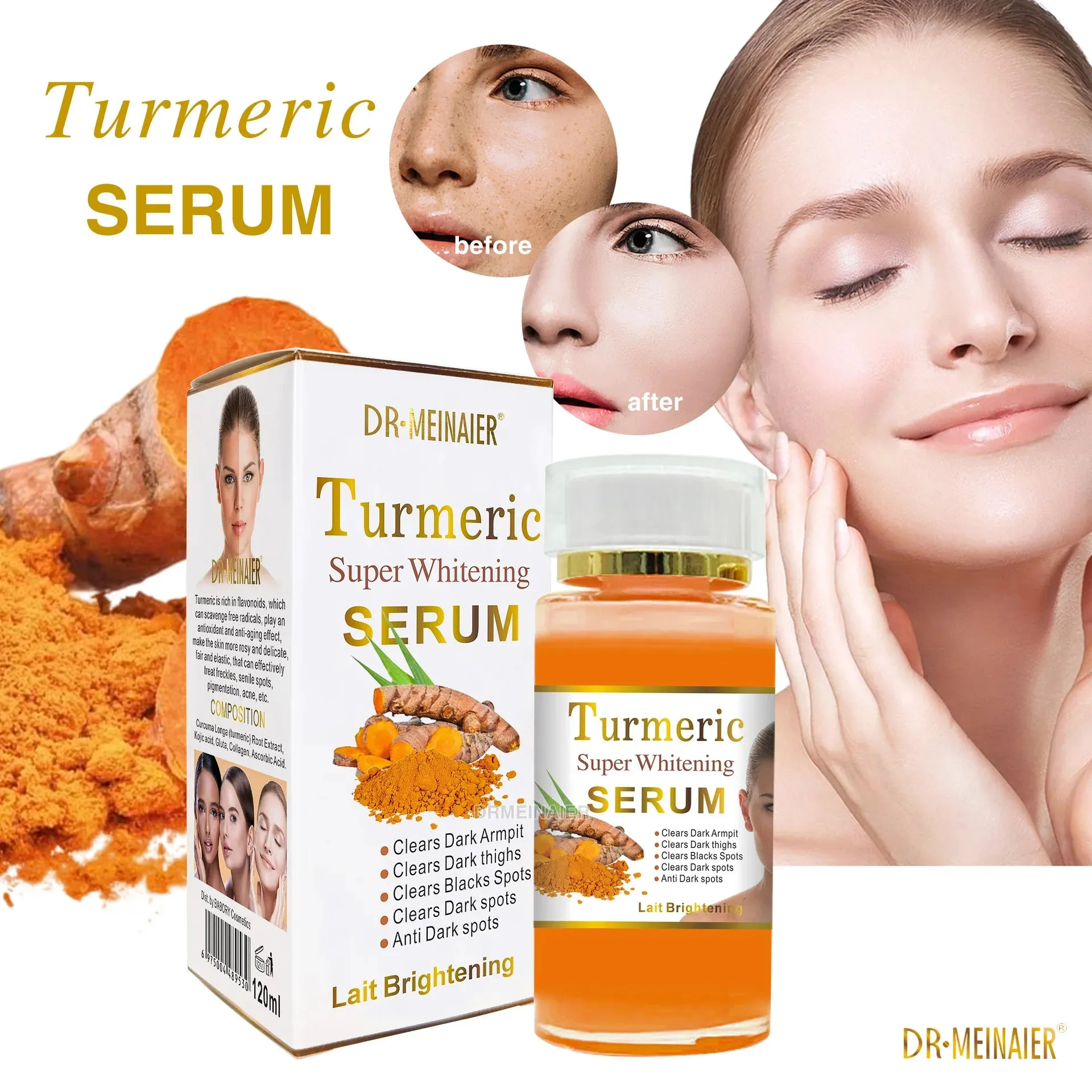 Advanced Vitamin C Glow Serum with AHA, Kojic Acid & Glutathione – 120ml Premium Skin Brightening & Anti-Aging Formula for Dark Spots, Wrinkles, and Radiant Skin