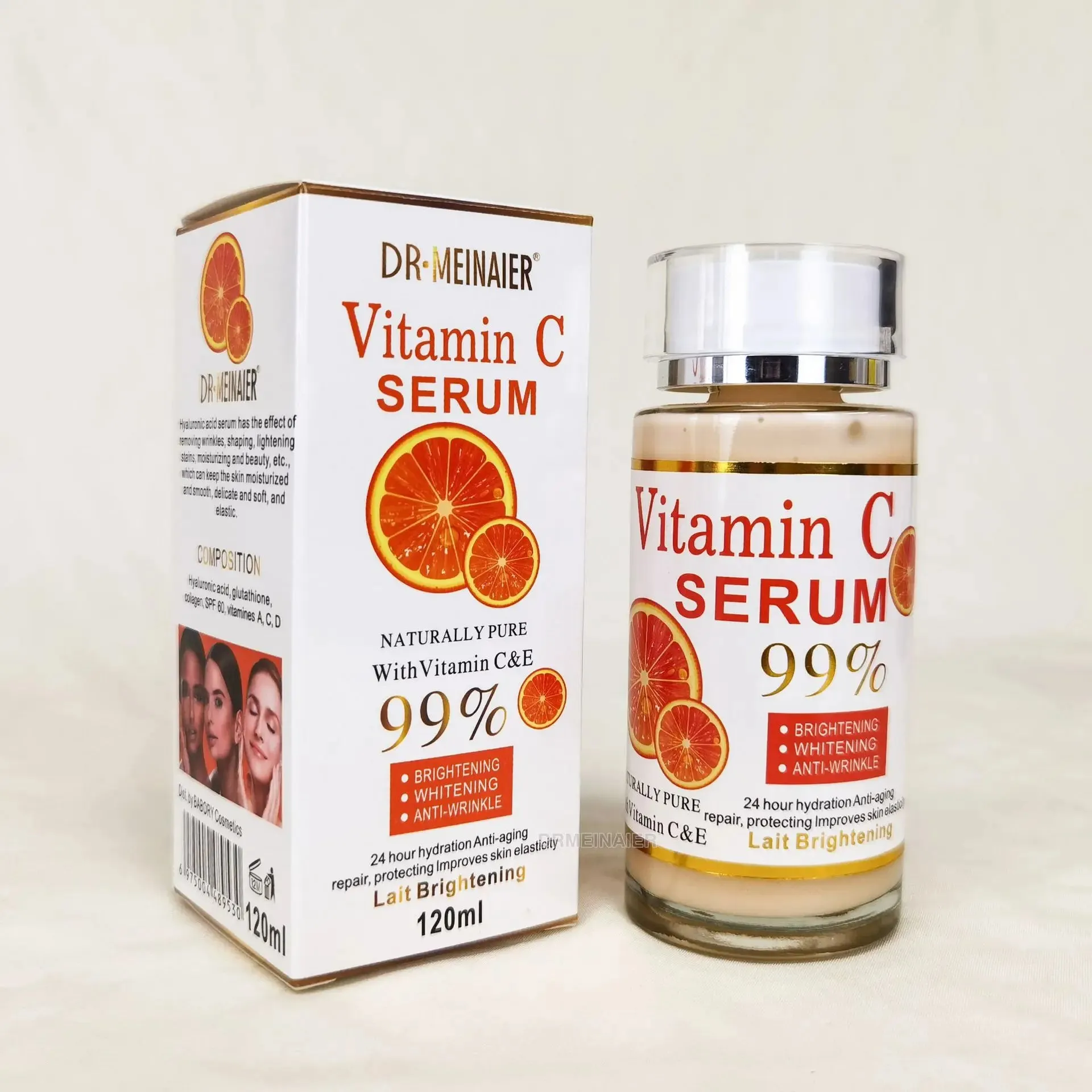 Advanced Vitamin C Glow Serum with AHA, Kojic Acid & Glutathione – 120ml Premium Skin Brightening & Anti-Aging Formula for Dark Spots, Wrinkles, and Radiant Skin