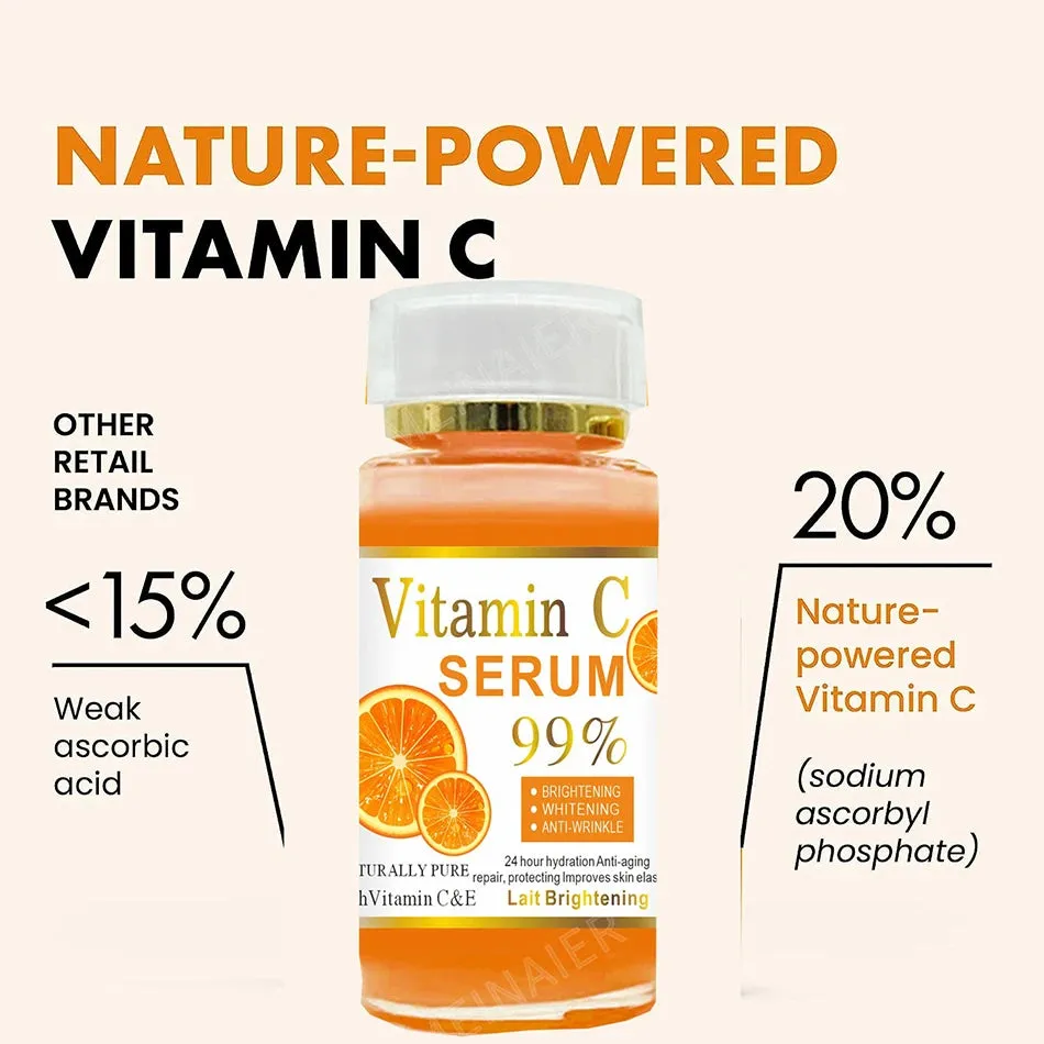 Advanced Vitamin C Glow Serum with AHA, Kojic Acid & Glutathione – 120ml Premium Skin Brightening & Anti-Aging Formula for Dark Spots, Wrinkles, and Radiant Skin