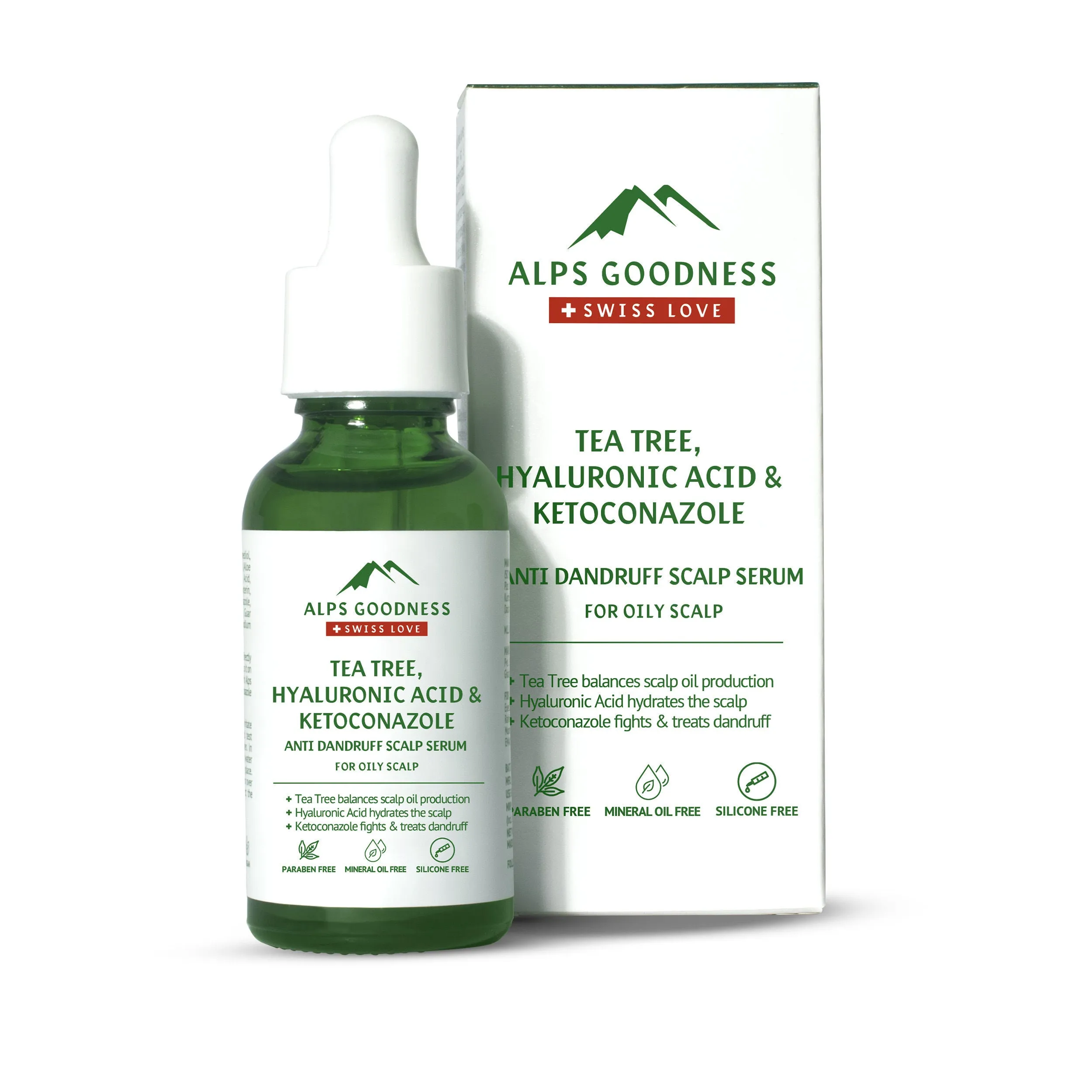 Alps Goodness Tea Tree Oil, Hyaluronic Acid & Ketoconazole Anti Dandruff Scalp Serum For Oily Scalp (30 ml)