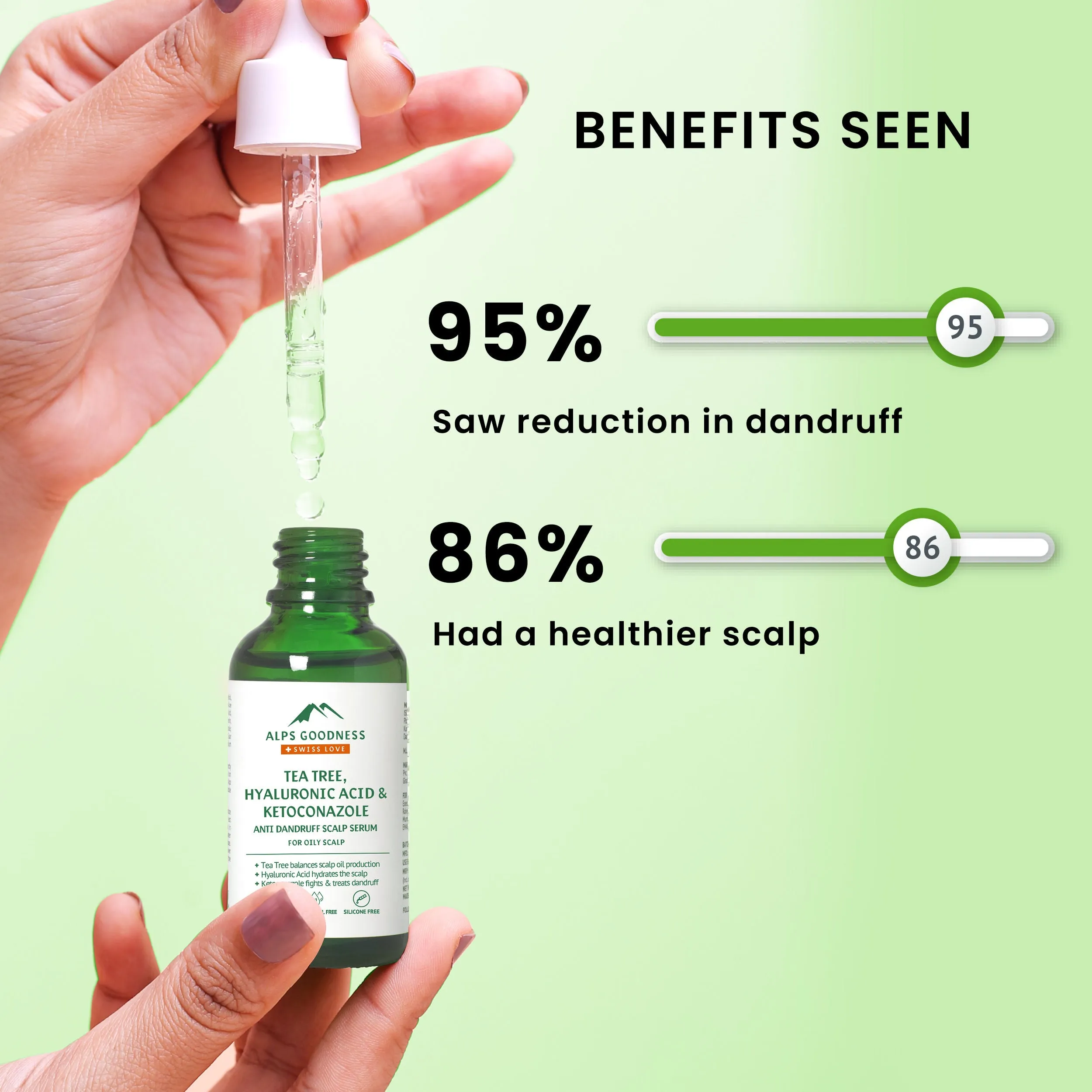 Alps Goodness Tea Tree Oil, Hyaluronic Acid & Ketoconazole Anti Dandruff Scalp Serum For Oily Scalp (30 ml)