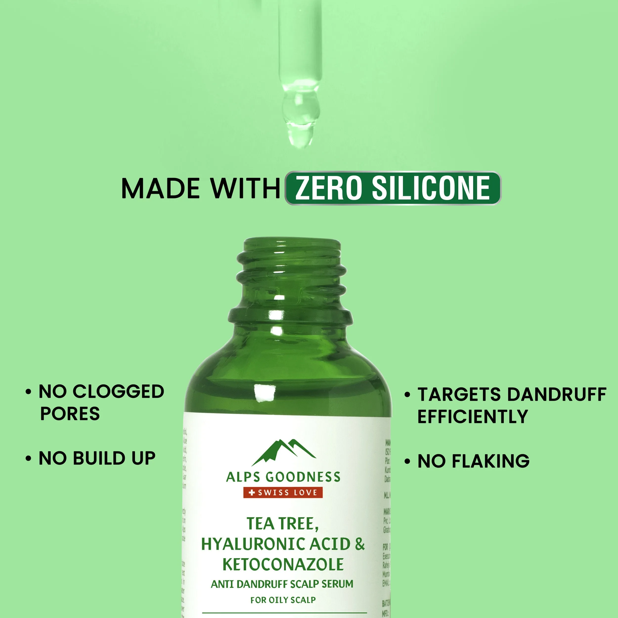 Alps Goodness Tea Tree Oil, Hyaluronic Acid & Ketoconazole Anti Dandruff Scalp Serum For Oily Scalp (30 ml)