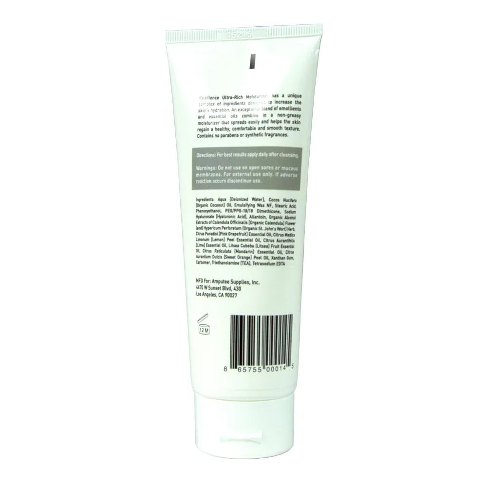 Amputee Essentials Resilience Ultra-Rich Prosthetic Moisturizer, Skin Repair, 4 oz (118 ml) Tube