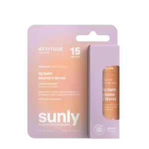 Attitude - Sunly Lip Balm SPF 15 - Coconut, 8.5 g