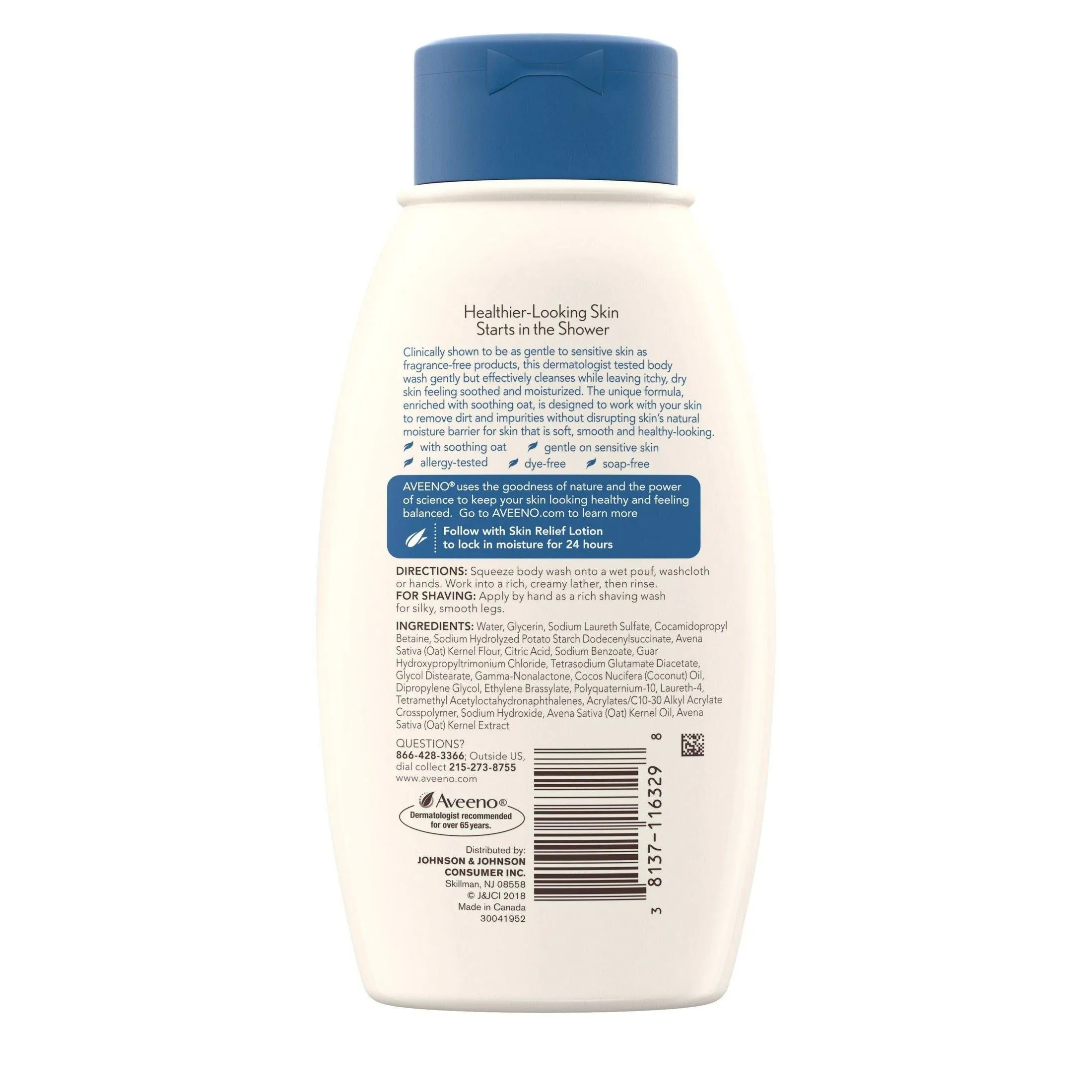 Aveeno Skin Relief Body Wash with Coconut Scent for Sensitive, Itchy, Dry Skin - 12oz