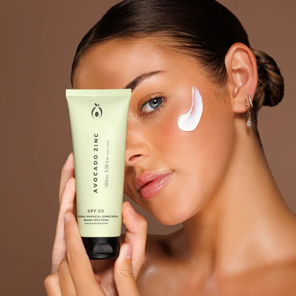 Avocado Zinc SPF 50 Natural Physical Sunscreen 100ml