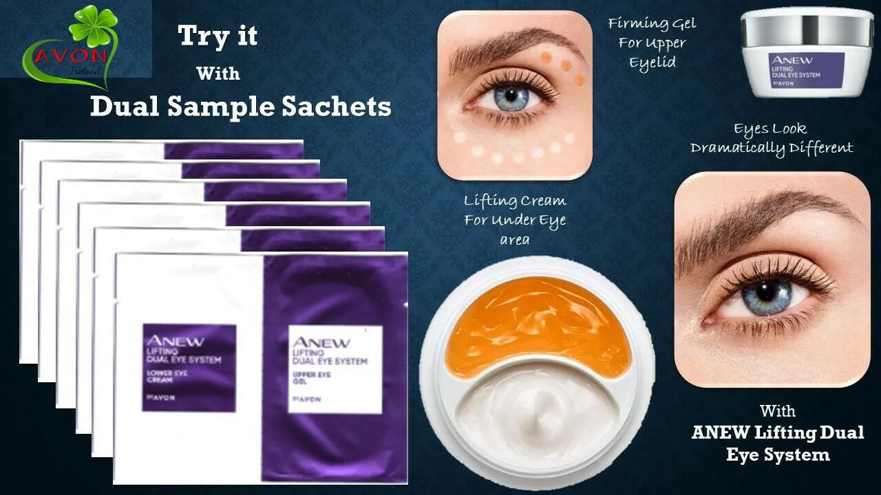 Avon Anew Anti Ageing Dual Eye Lift System Cream - Dual Sample Sachet - 2ml (2x1ml)