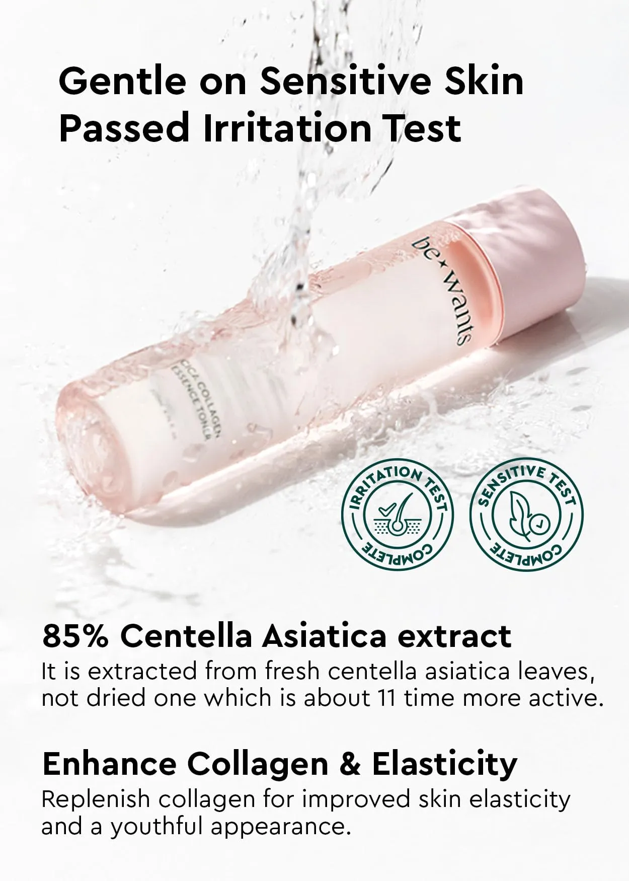 BE WANTS [K-Beauty] Bewants Hydrating Korean Essence Toner with 85% Centella Asiantica | Facial Toner for Sensitive Skin | moisturizing and skin soothing | Korean Skincare | 6.7 fl oz