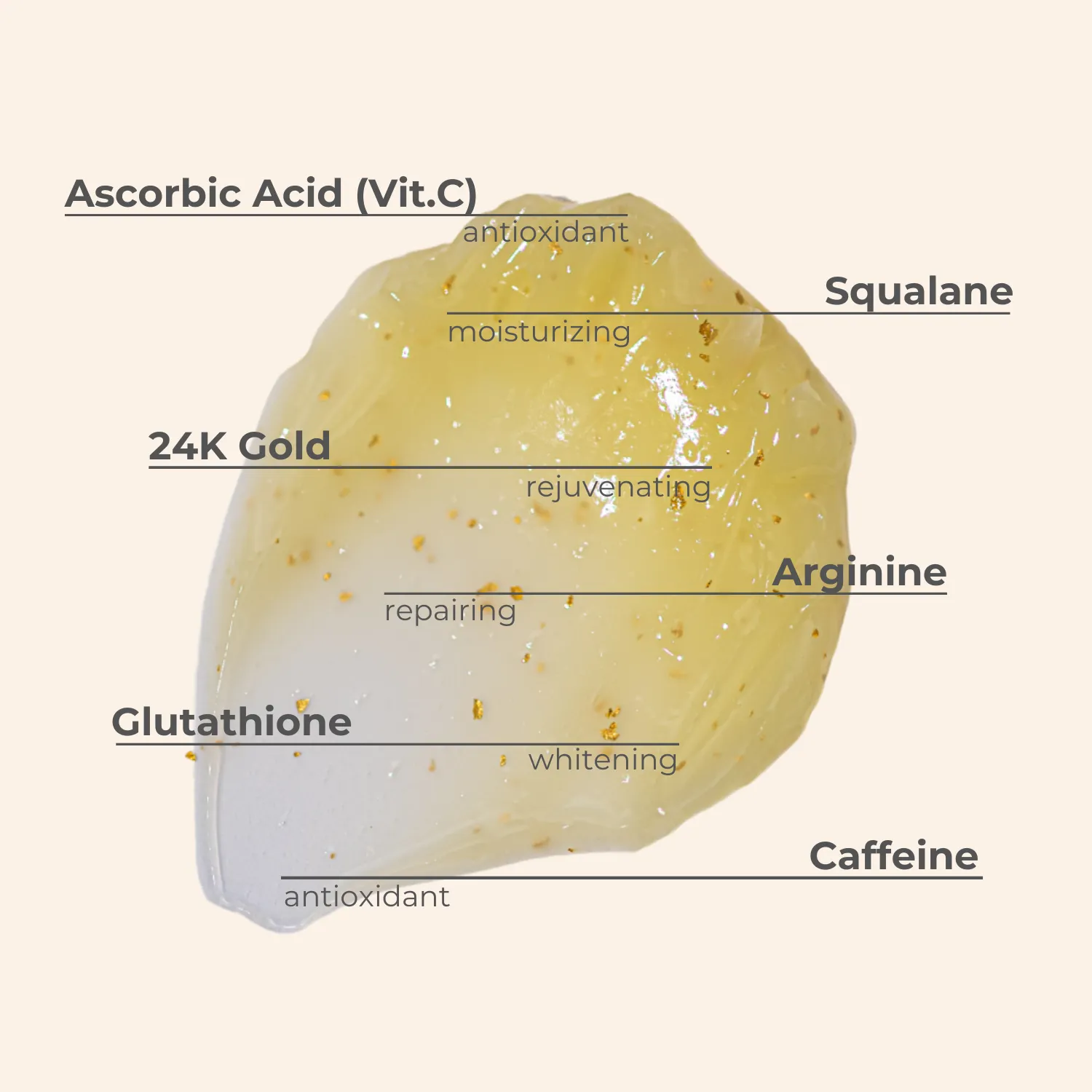 BEAUTICAL C-GOLD Brightening Cream - Anti-wrinkle, anti dark spots, moisturizing, anti aging, vitamin C cream - 15ml