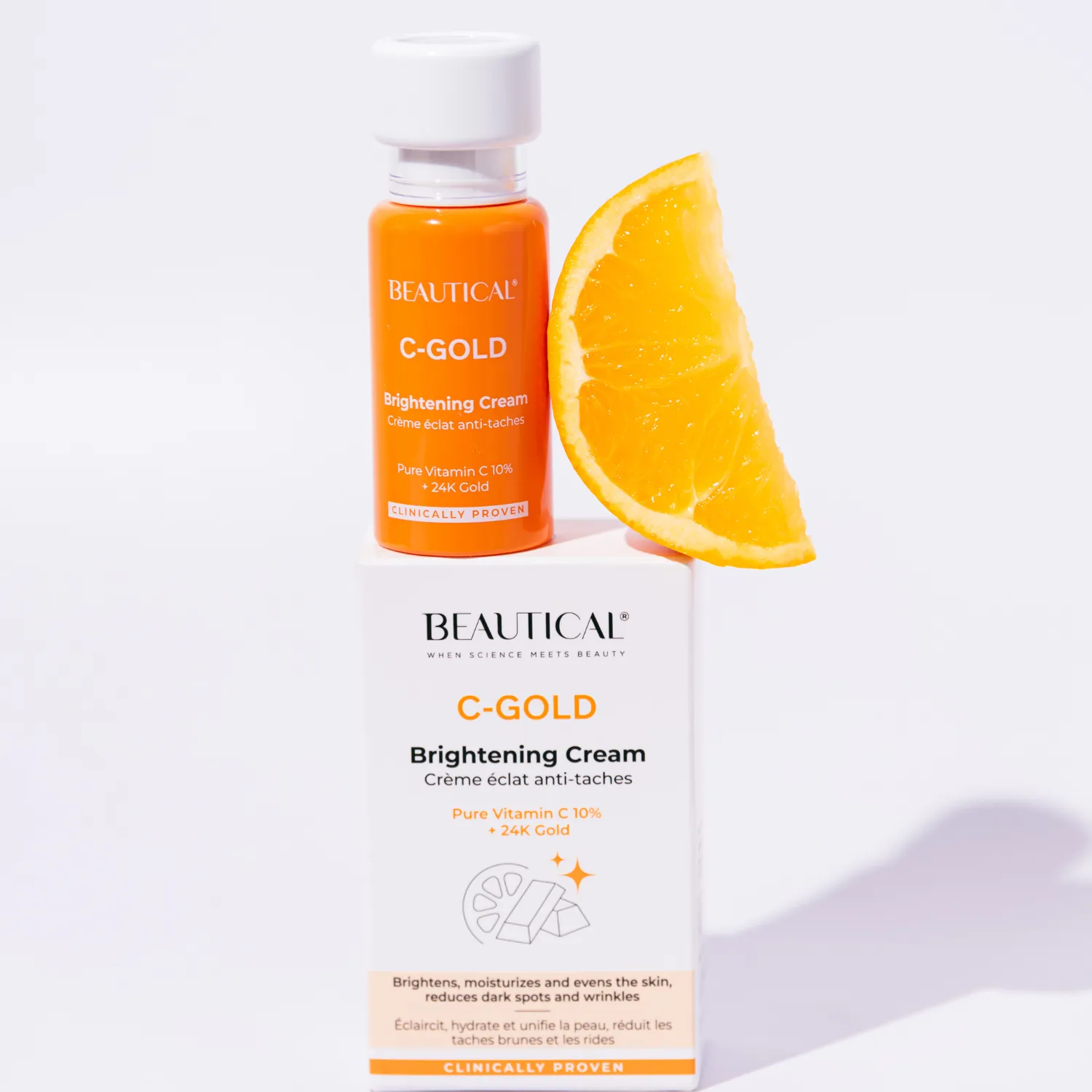 BEAUTICAL C-GOLD Brightening Cream - Anti-wrinkle, anti dark spots, moisturizing, anti aging, vitamin C cream - 15ml