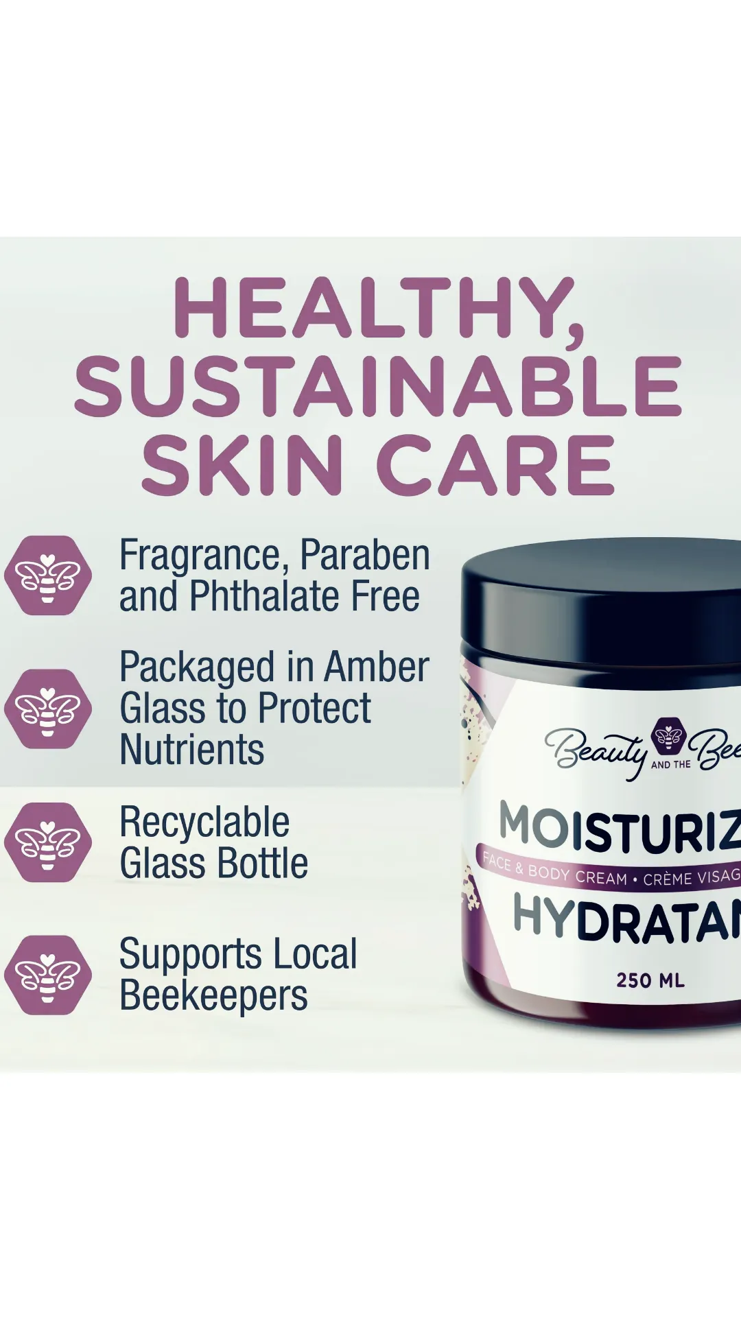 Beauty and the Bee Face and Body Moisturizer - Previously So Ho Mish Skin Cream (250ml) - Expires 02-2025
