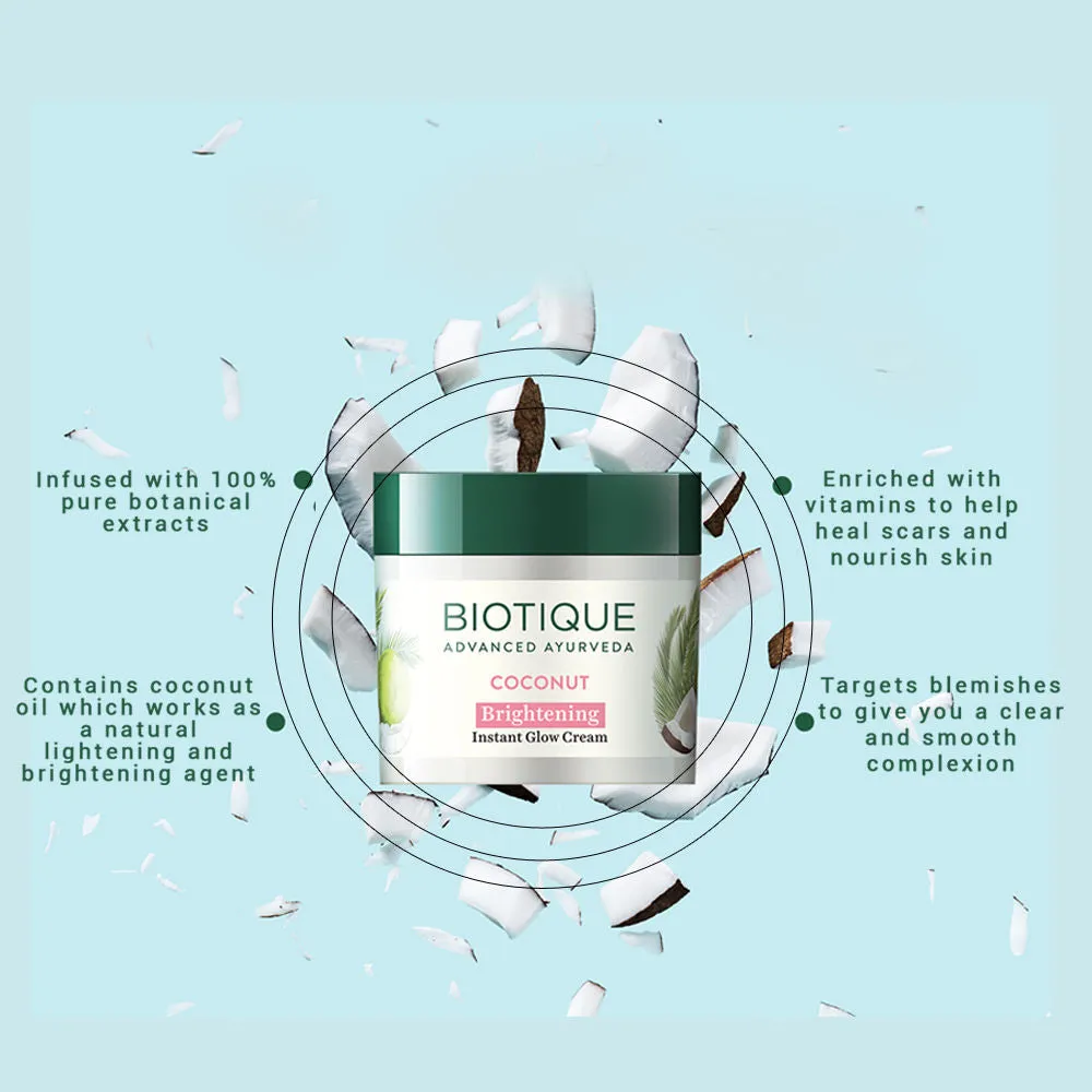 Biotique Coconut Brightening Instant Glow Cream (50gm)
