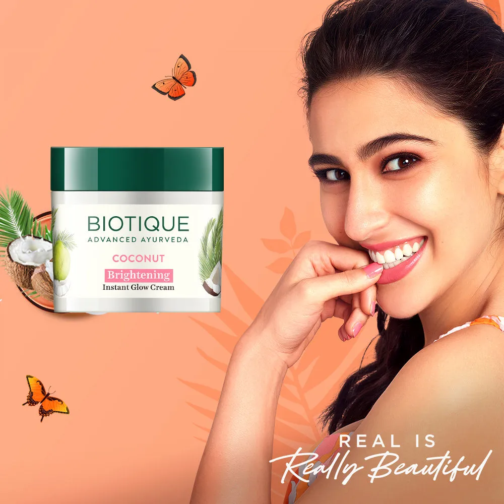 Biotique Coconut Brightening Instant Glow Cream (50gm)