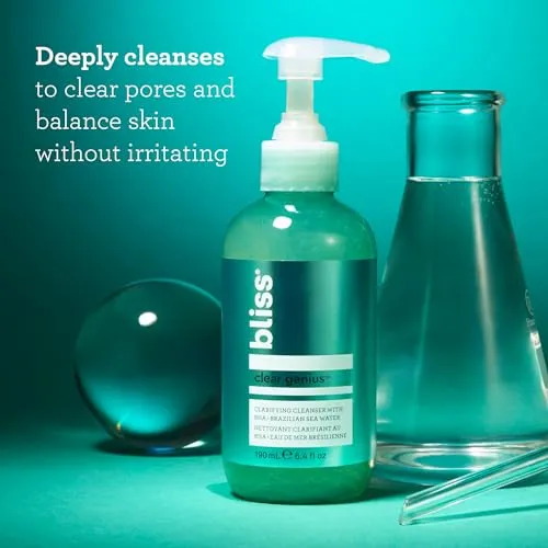 Bliss Pro Fab Foaming 2-In-1 Cleanser and Exfoliator with Bamboo Buffers - 17.2 Fl Oz - Oil-Free Gel Face Wash - Makeup Remover - Vegan & Cruelty Free