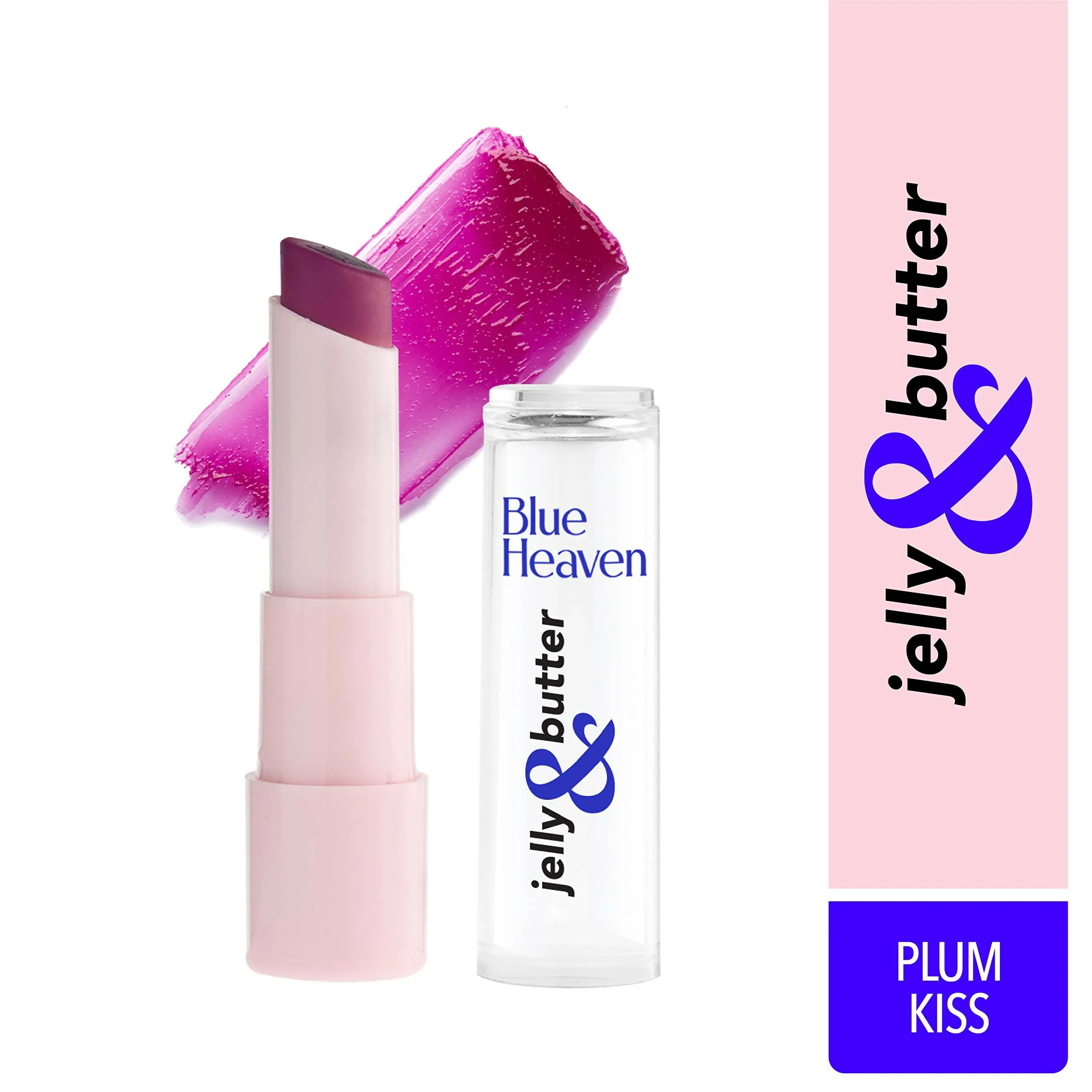 Blue Heaven Jelly & Butter Lip Balm - Plum Kiss, infused with Shea Butter & Vitamin E, Fades Pigmentation