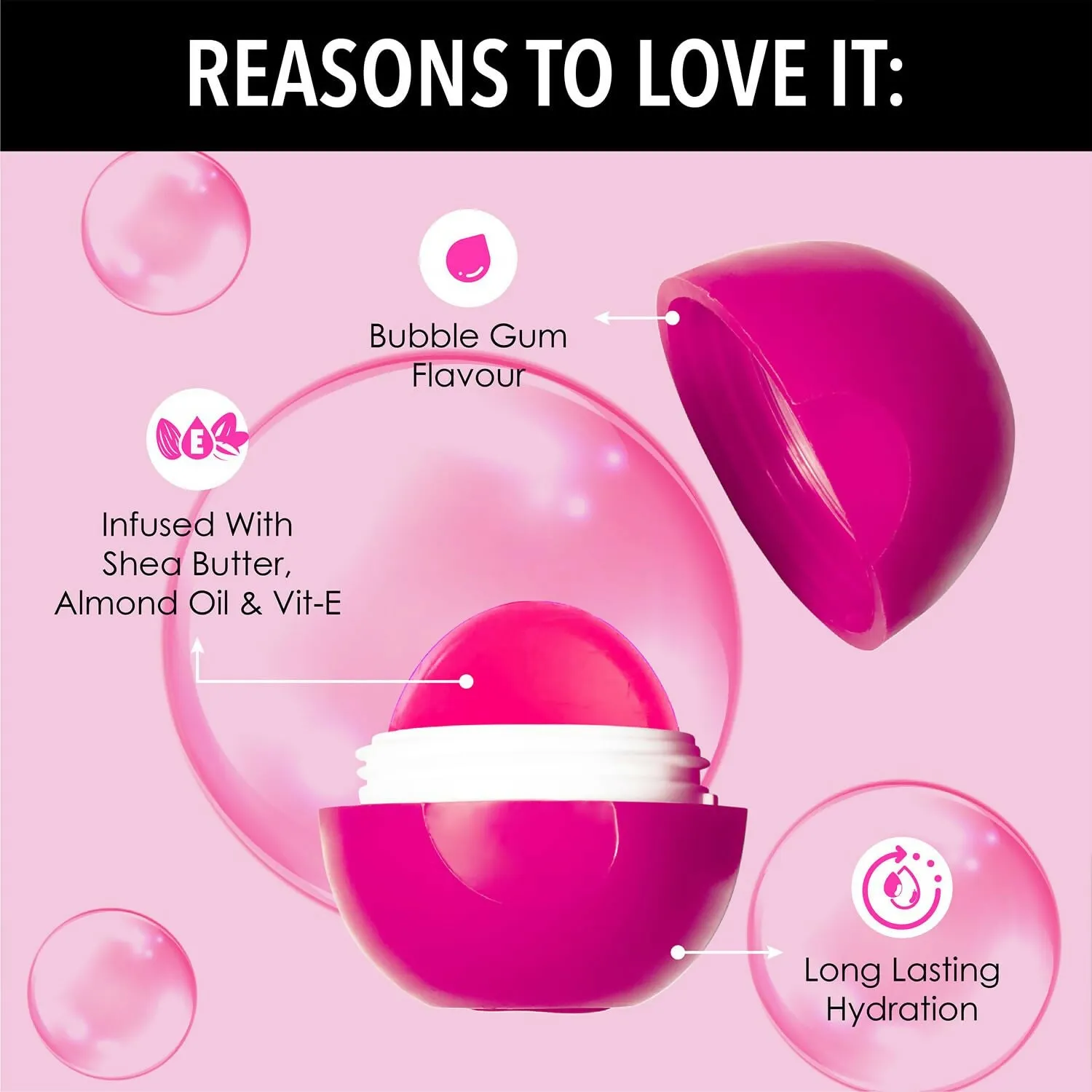 Blue Heaven Tinted Lip Balm Bubblegum infused with Shea Butter, Almond oil and Vitamin E
