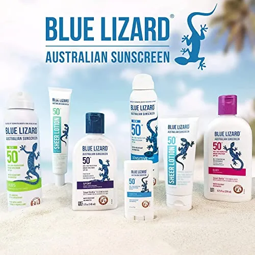 BLUE LIZARD Baby Mineral Sunscreen with Zinc Oxide, SPF 50 , Water Resistant, UVA/UVB Protection with Smart Cap Technology - Fragrance Free, 3 Ounce Tube (Pack of 2)