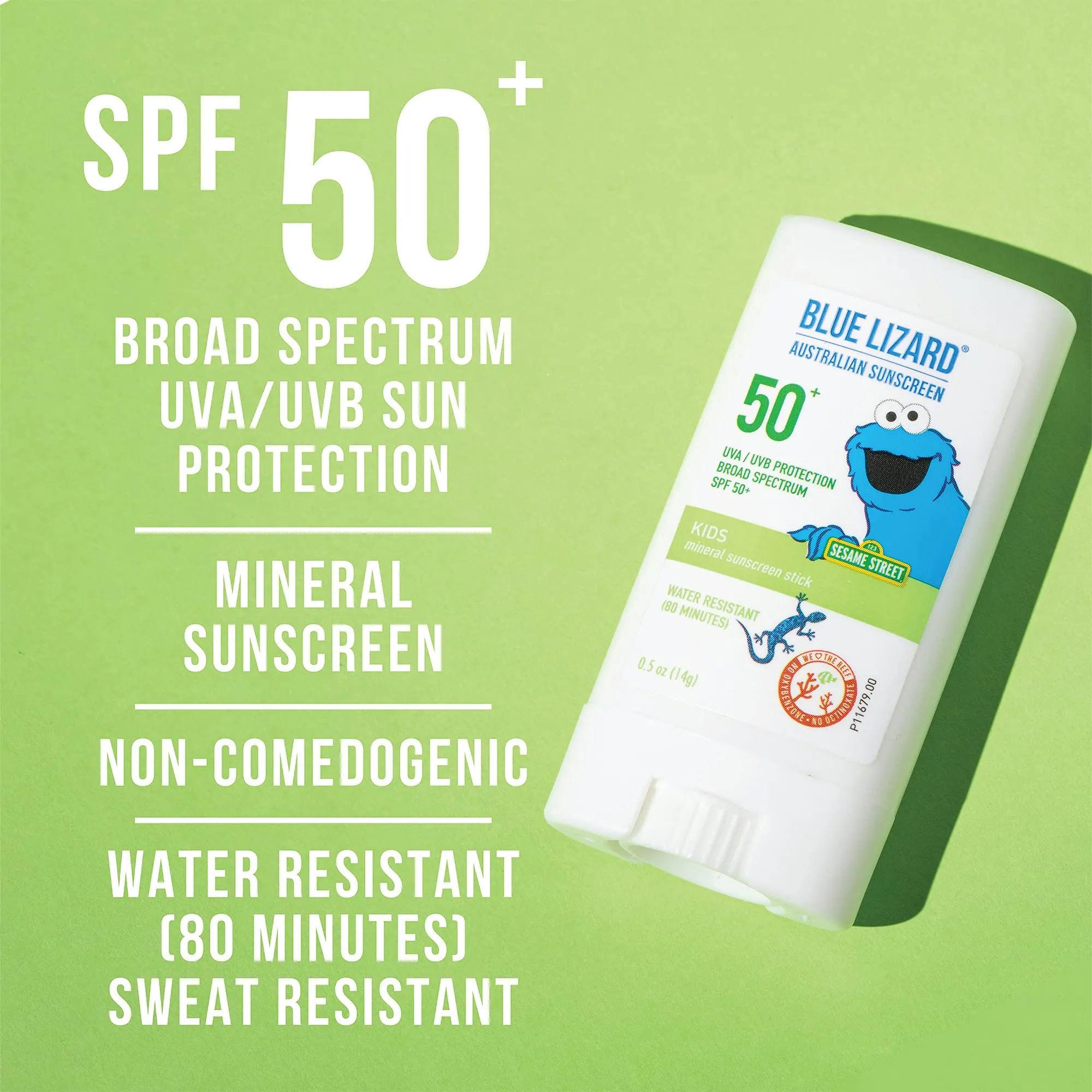 Blue Lizard Kids Mineral Sunscreen Stick with Zinc Oxide, SPF 50 , Water Resistant, UVA/UVB Protection - Easy to Apply, Fragrance Free.5 oz 0.5 Ounce (Pack of 1)