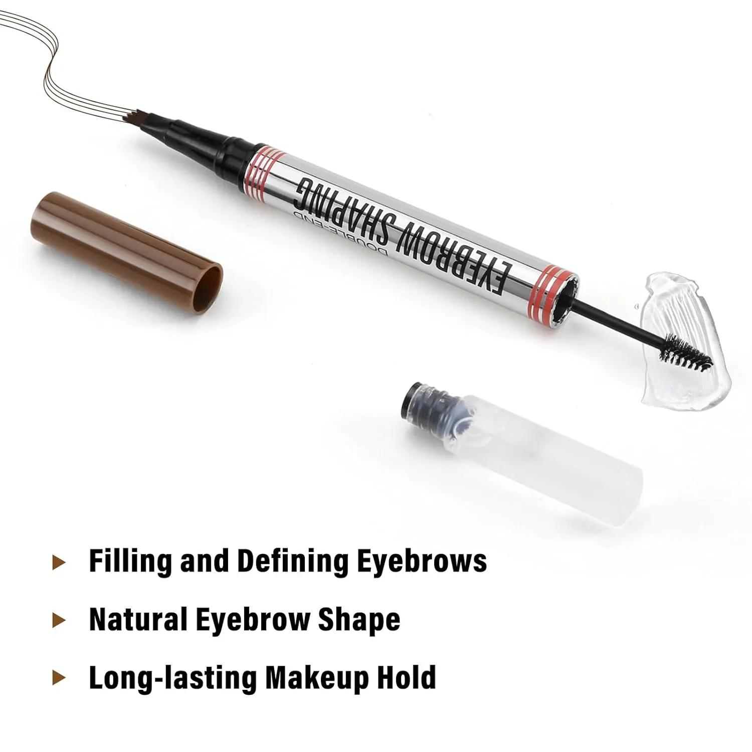 Boobeen 2-in-1 Eyebrow Pen and Clear Brow Gel, Microblading Eyebrow Pencil and Clear Brow & Lash Mascara, Eye Brow Shaping and Defining kit for Natural Looking