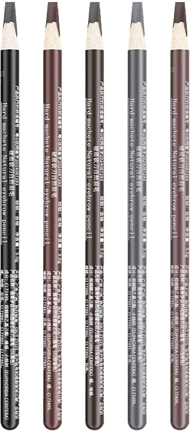Brow Pencil Wooden Hard Core Eyebrow Pencils Eyebrow Pencil Black Eyebrow and Eyeliner Pencils and Sweat Proof Beginner Makeup Eyebrow Pencil Black Eyeliner Pencil Magnificent (C, One Size)
