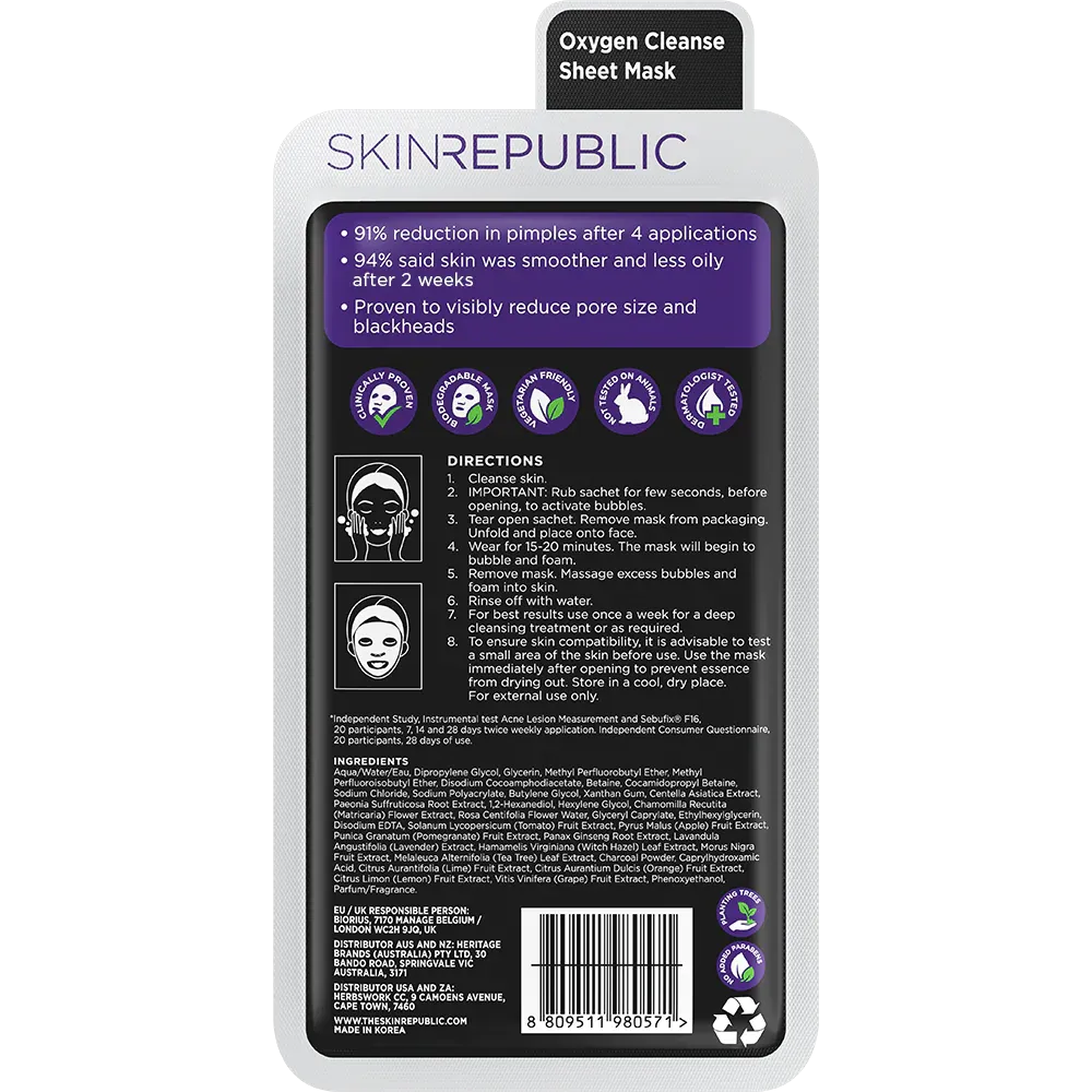 Bubble Purifying   Charcoal Face Sheet Mask