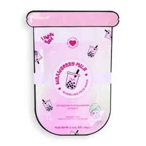 Bubble Tea Strawberry Milk Bubble Sheet Mask Strawberry Pink