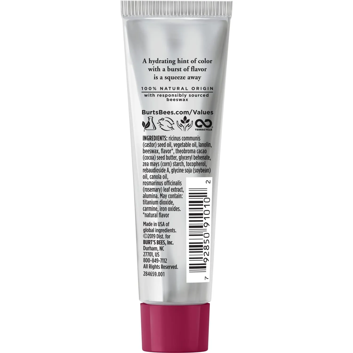 Burt's Bees 100% Natural Origin Squeezy Tinted Lip Balm, Watermelon Rush, 0.43 Ounce Squeeze Tube
