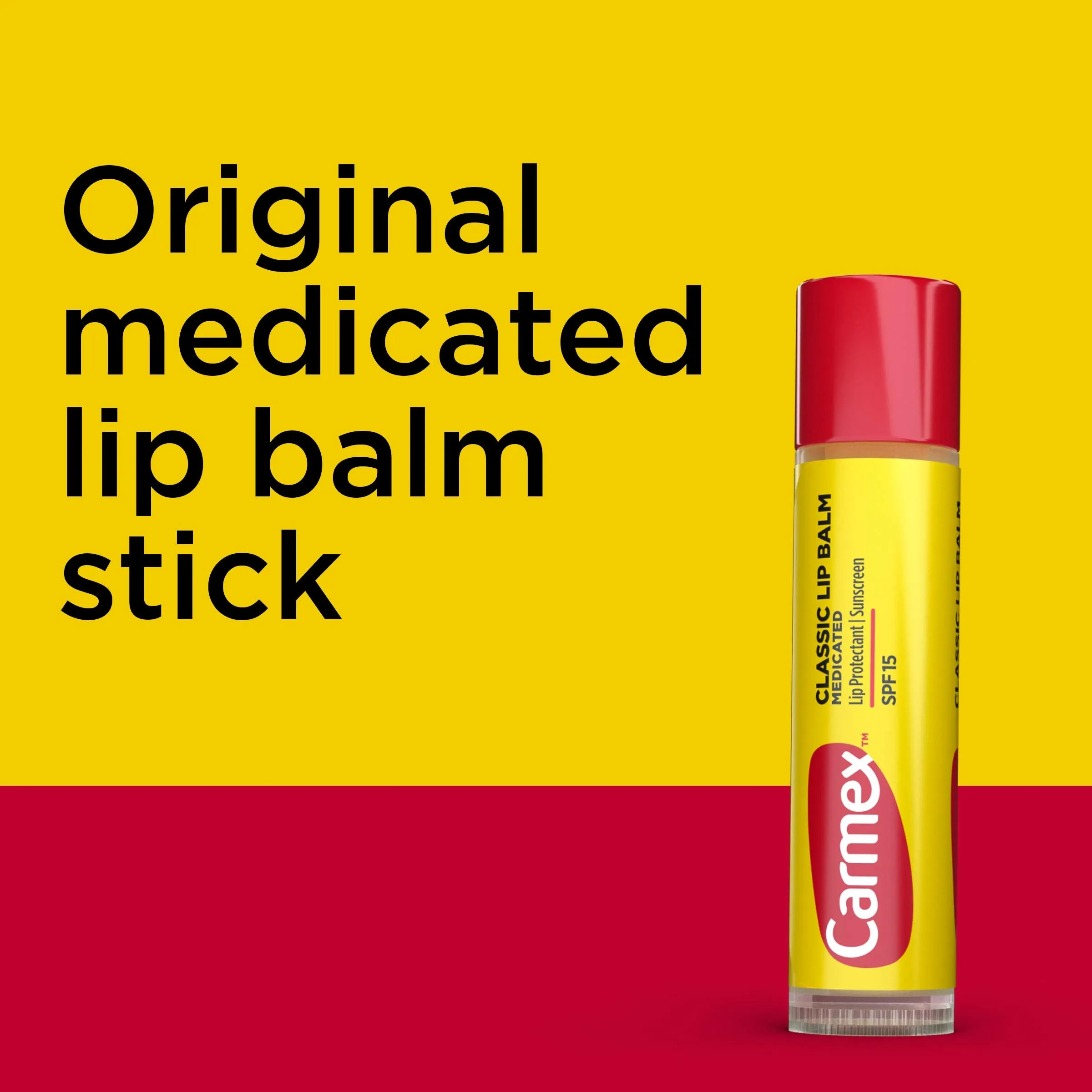 Carmex Classic Medicated Lip Balm Sticks, Lip Moisturizer for Chapped Lips, 18 Count (6 Packs of 3)