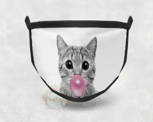 Cat Blow Bubble Gum Printed Mask