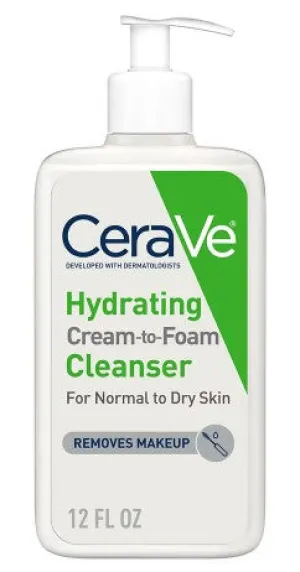 Cerave Hydrating Cream-To-Foam Face Cleanser  12.0oz/ New