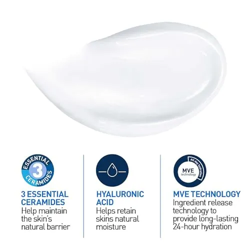 CeraVe Moisturizing Cream For Dry To Very Dry Skin (50ml) - Formulated with 3 Essential Ceramides And Hyaluronic Acid | Non-Comedogenic Moisturizer For Face and Body