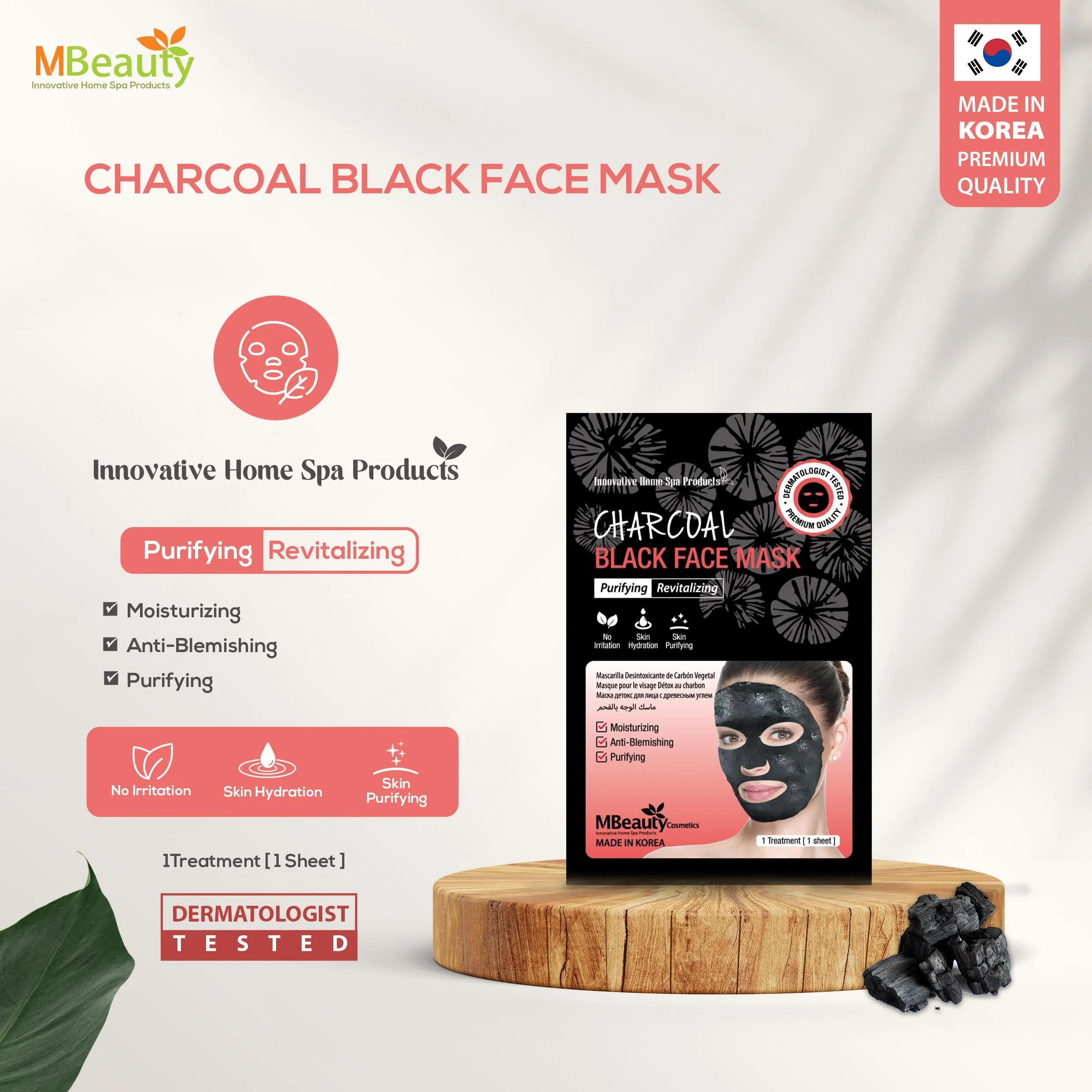 CHARCOAL BLACK FACE MASK (D)