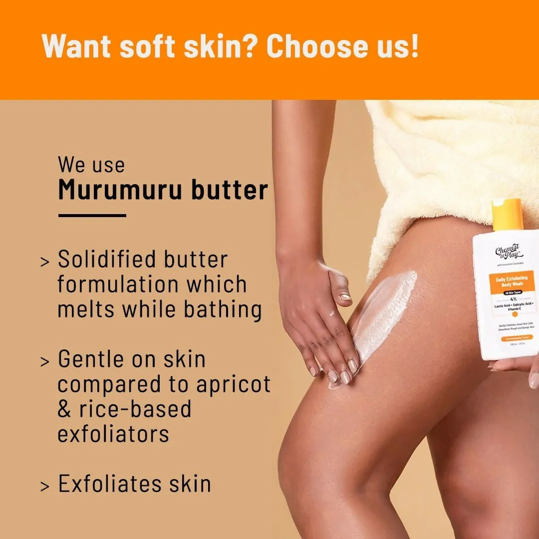 Chemist At Play Exfoliating Body Wash   Exfoliating Body Scrub For Tan Removal Combo