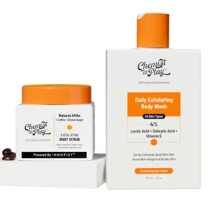 Chemist At Play Exfoliating Body Wash   Exfoliating Body Scrub For Tan Removal Combo