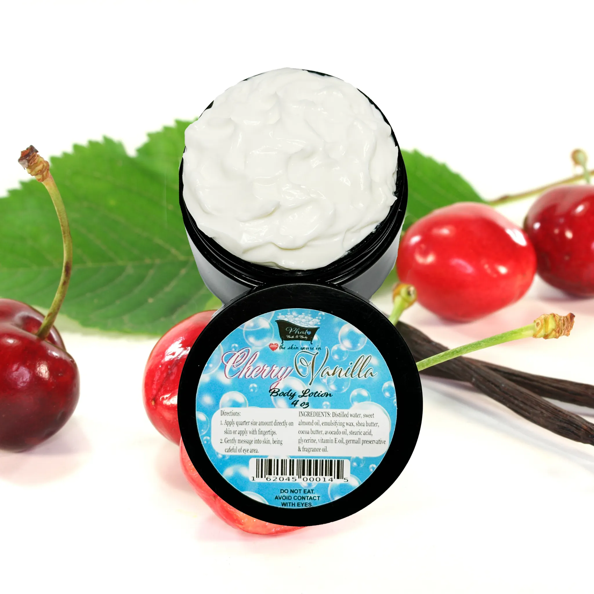 Cherry Vanilla Organic Moisturizing Organic Body Lotion Shea Cocoa Butter 4 oz