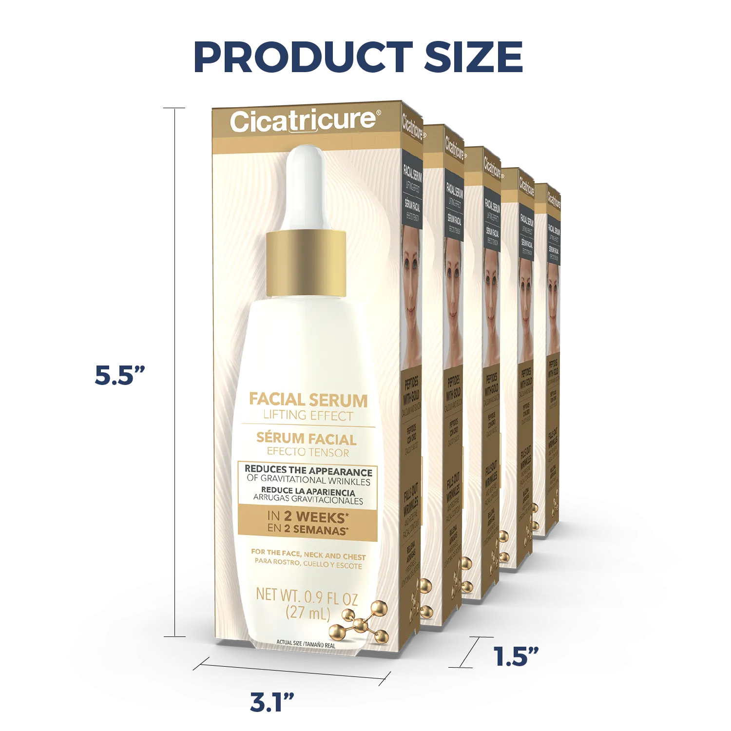Cicatricure Gold Lift for Gravitational Wrinkles Facial Serum - 0.9 Fl Oz (27 ml) - Case of 12