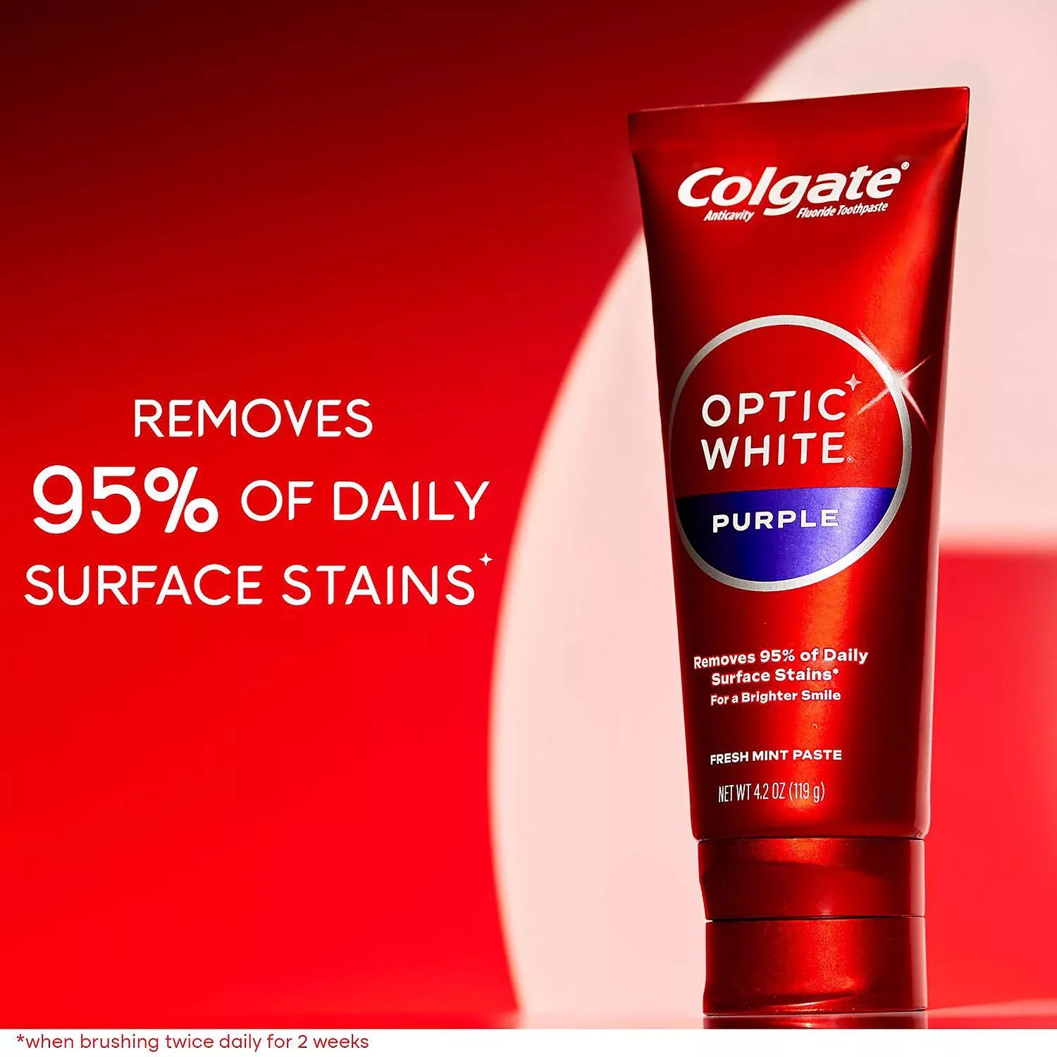 Colgate Optic White Purple Whitening Toothpaste, 4.2 oz., 4 pk.