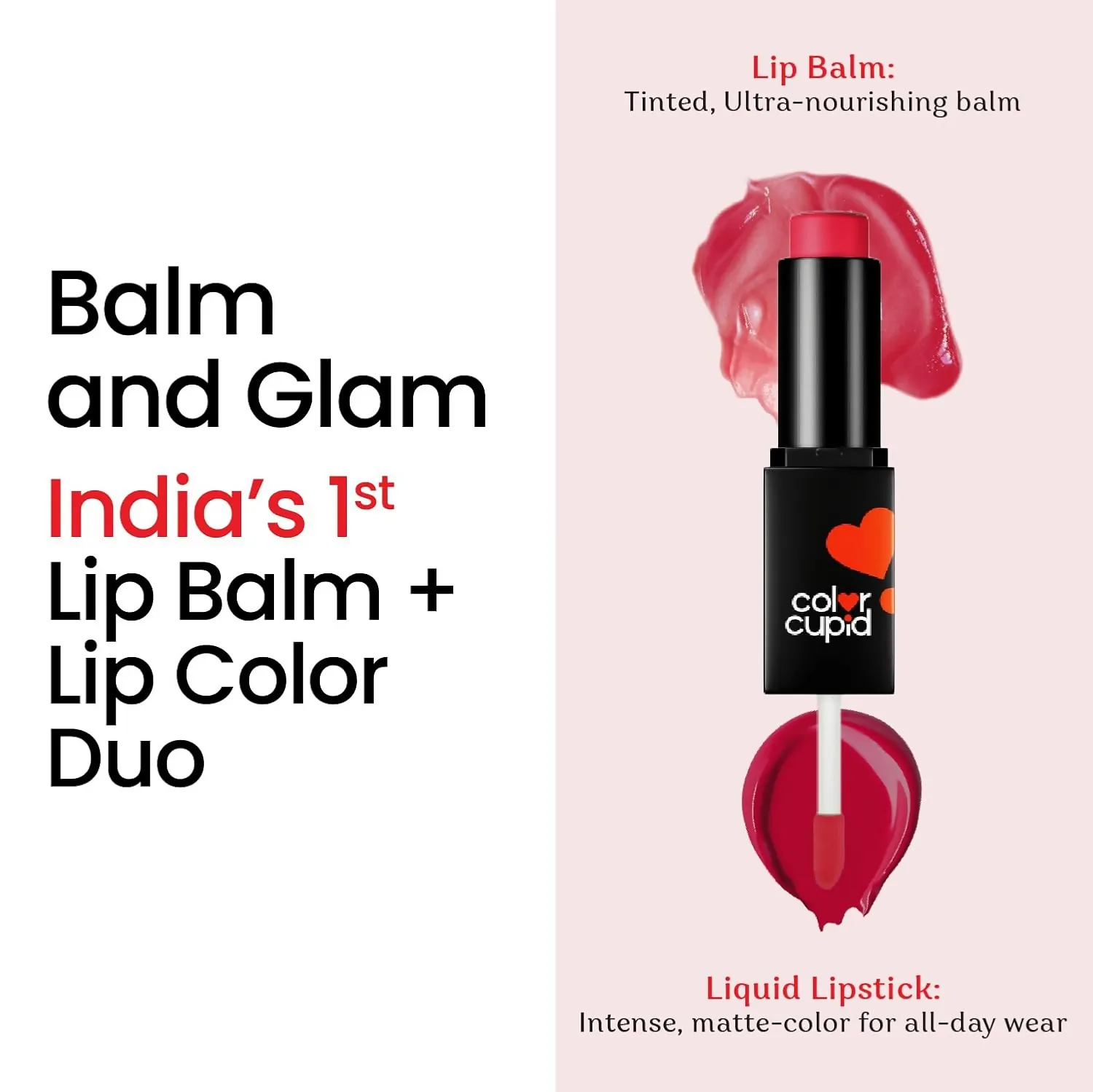 Color Cupid 2 in 1 Tinted Lip Balm   Liquid Lipstick - Red & Reign